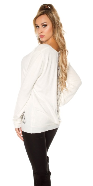 2in1 sweater Wrap Look at the back White